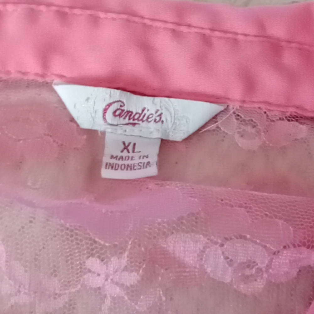 Candies x-large blush pink with lace pattern on top n sides cute bottom tie